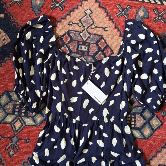 Reformation Zippy Midi Dress - Blue Splatter print - Picture 4 of 5